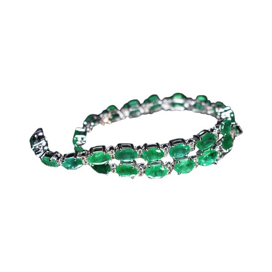 Bracelet Or Emeraudes Et Diamants