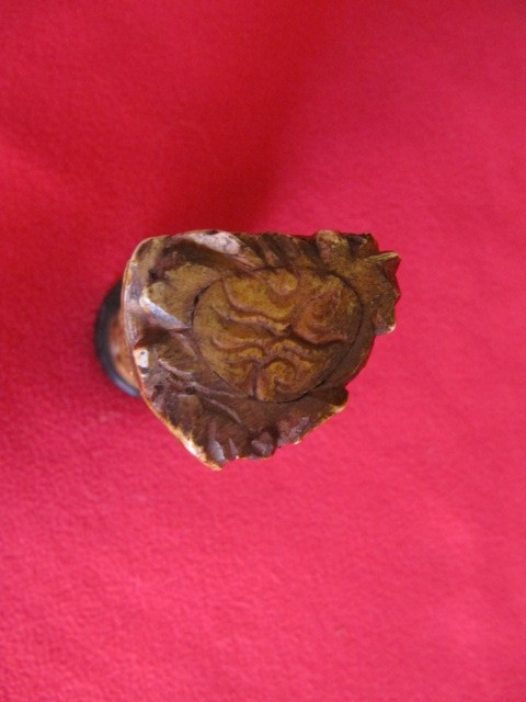 Chinese bone sculpture on blackened wooden base late 19th