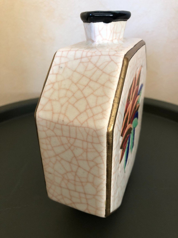 Longwy earthenware vase