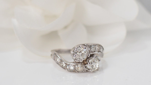 Bague Toi Et Moi En Or Blanc Et Diamants