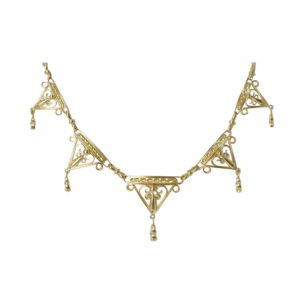 Collier Draperie Ancien  En Or Jaune