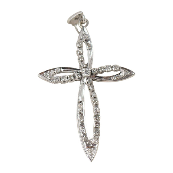 Kreuzanhänger aus Palladium und Diamanten