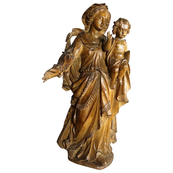 Sculpture Virgin And Child XVIII Period