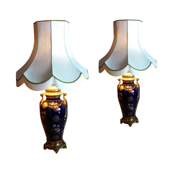Paire De Lampes XIXe siècle montures en bronze doré