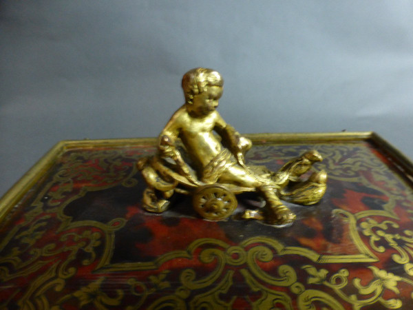 Boulle Marquetry Jewelry Box Signed Tahan in Paris
