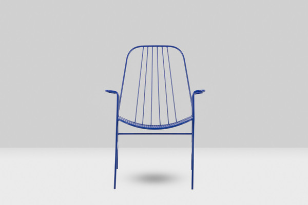 Pair of openwork iron armchairs, 1960s