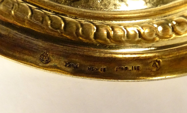 Table Bell in Silver Vermeil, Mexico Orfève Tane, 146,37gr XXè