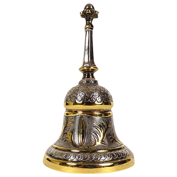 Table Bell in Silver Vermeil, Mexico Orfève Tane, 146,37gr XXè