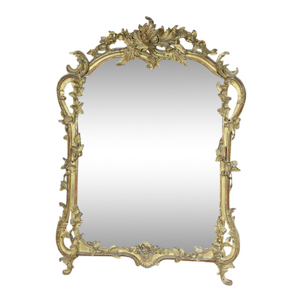 Miroir En Bois Sculpté Et Doré XIXème