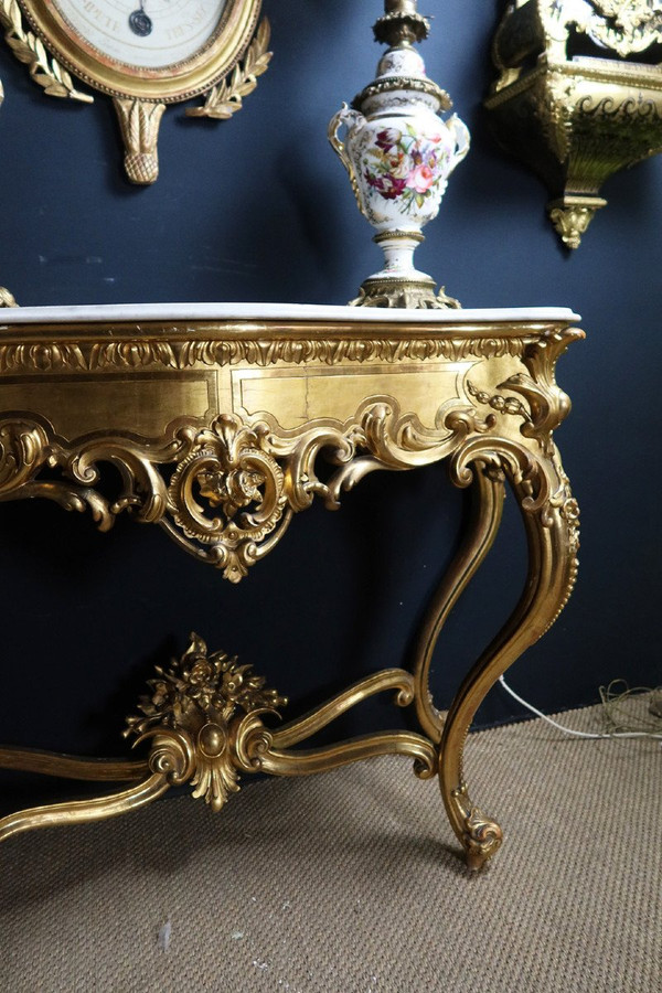 Console Dorée Style Louis XV