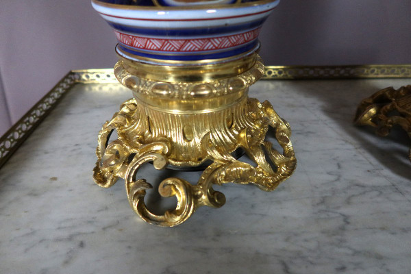 Paire De Lampes En Porcelaine de Bayeux  Et Bronze Doré XIXe siècle