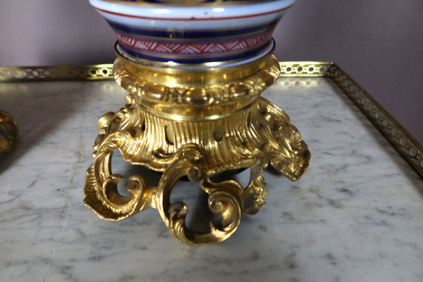 Paire De Lampes En Porcelaine de Bayeux  Et Bronze Doré XIXe siècle