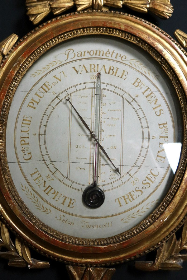 Barometer In Golden Wood Eighteenth Century