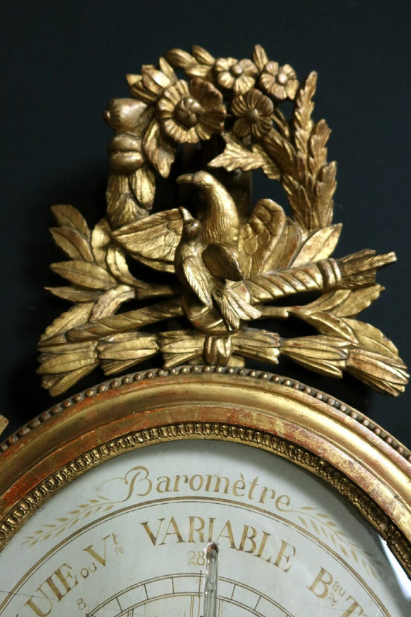 Barometer In Golden Wood Eighteenth Century