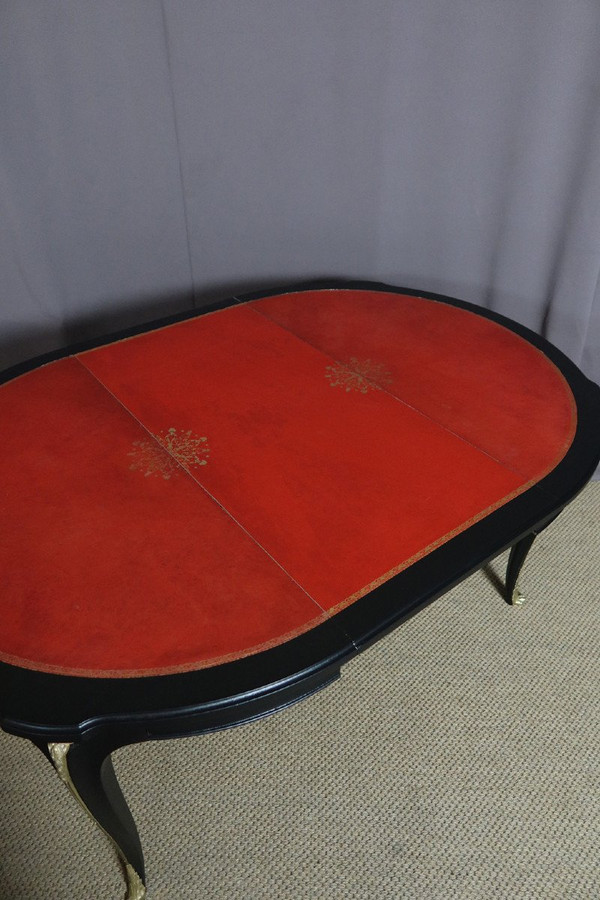 Table XXe Dessus Cuir à rallonge