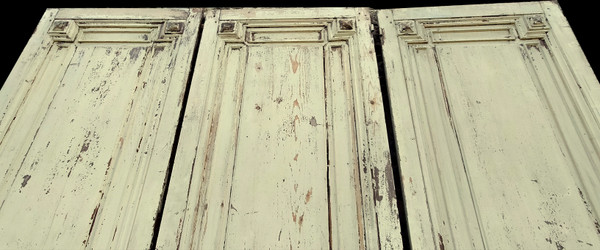 Three Large Old Doors from the 19th Century Haussmann Period, Woodwork Cupboards