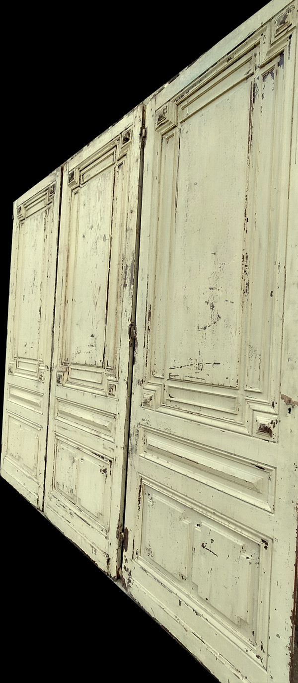 Three Large Old Doors from the 19th Century Haussmann Period, Woodwork Cupboards