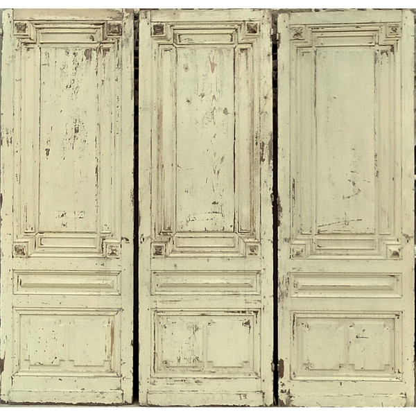 Three Large Old Doors from the 19th Century Haussmann Period, Woodwork Cupboards