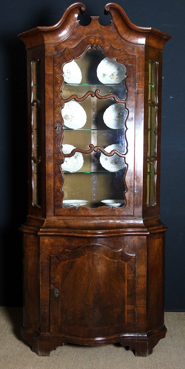 Vitrine Encoignure En Acajou