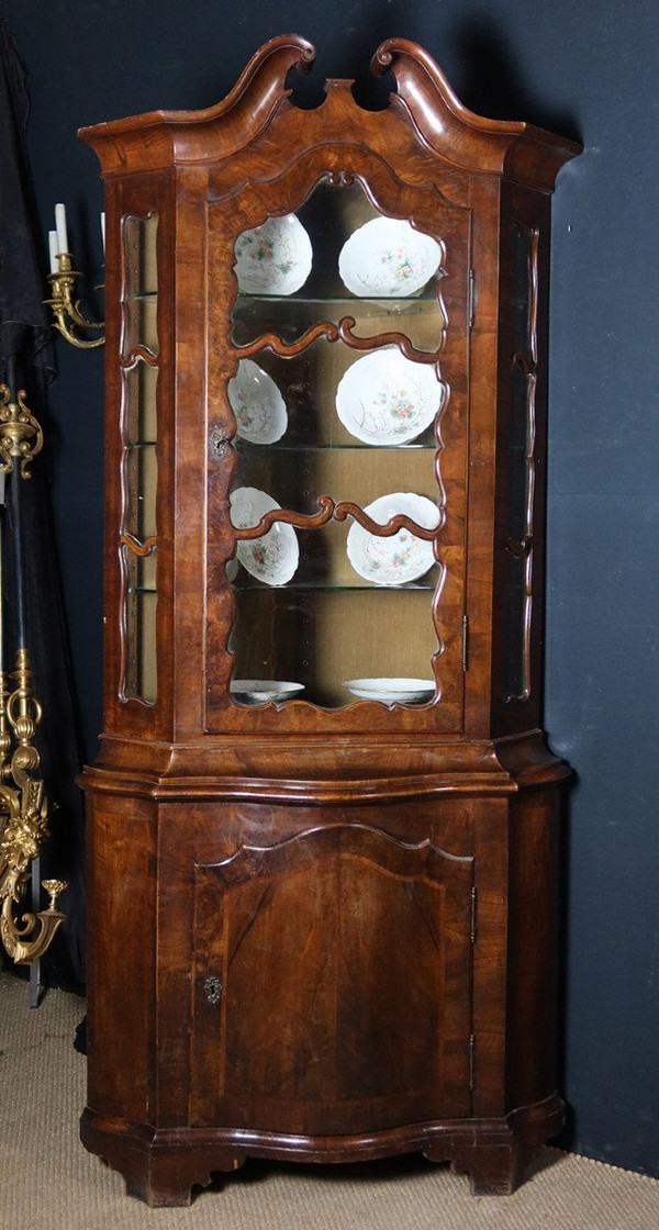 Vitrine Encoignure En Acajou