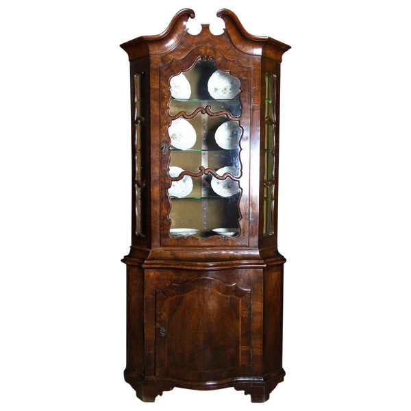 Vitrine Encoignure En Acajou
