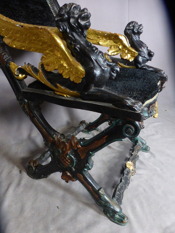 Fauteuil De Gondolier Italie XIXe siècle
