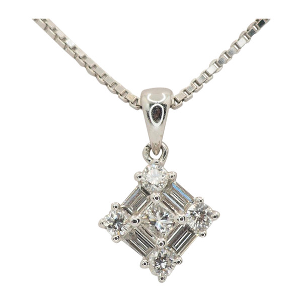 Pendant Necklace In White Gold And Diamonds