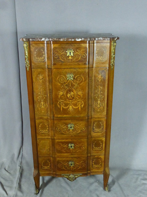 Secrétaire XIXe En Marqueterie
