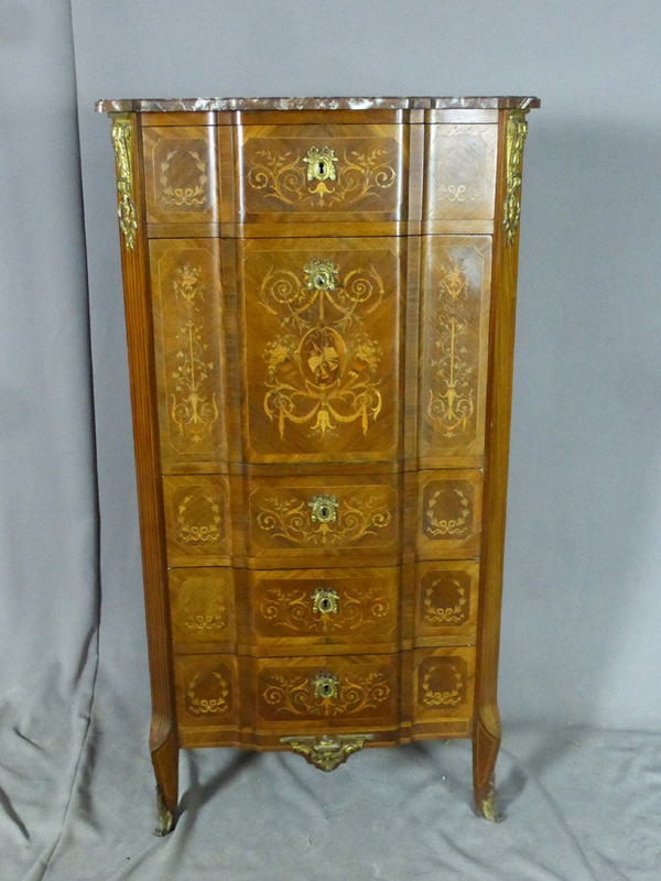 Secrétaire XIXe En Marqueterie