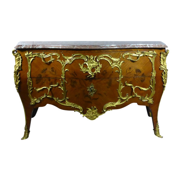Grande Commode Louis XV époque XIXe
