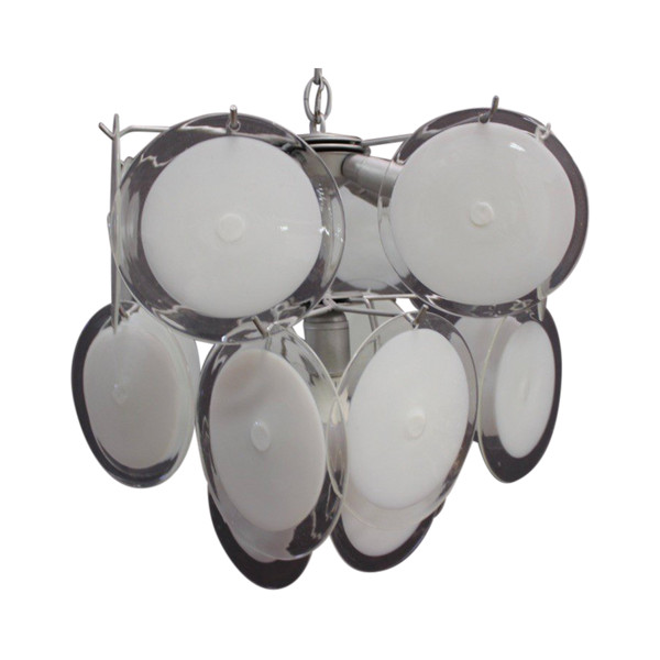 Murano Glass Disc Chandelier Circa 1970