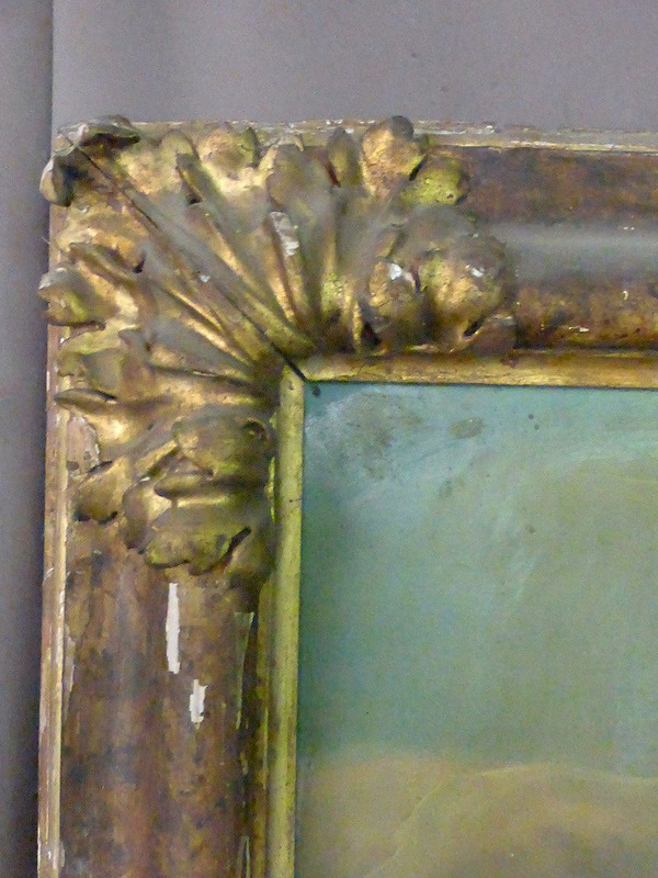Grande dipinto del XIX secolo "San Giovanni Battista e l'agnello mistico", cornice del XVII secolo