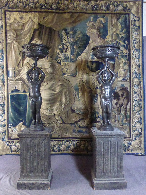 Paire De Statues En Fonte XIXe siècle