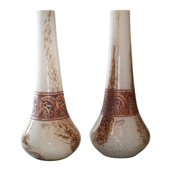 Théodore Legras, Paire De Vases Art Déco