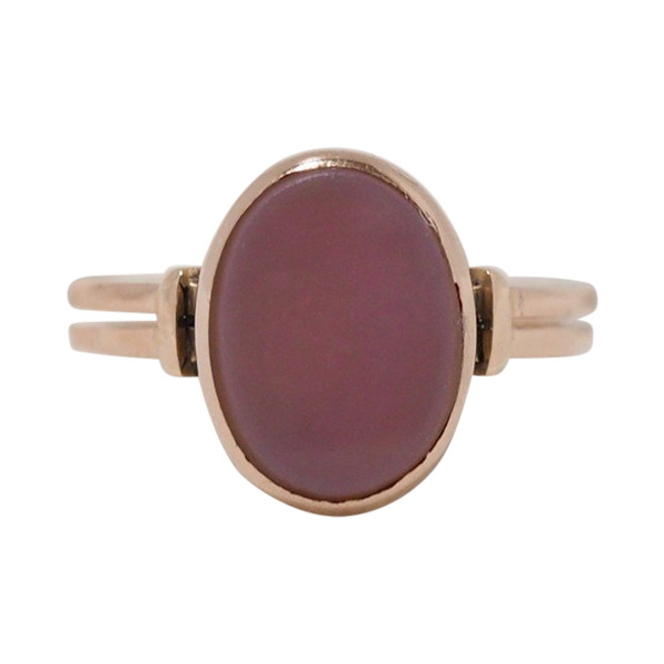 Anello In Oro Rosa E Calcedonio