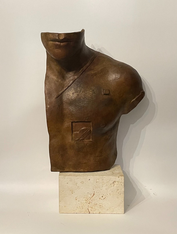 Igor Mitoraj - Busto “Asclepius” - scultura in bronzo
