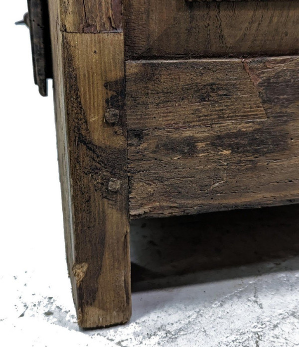 Comò Rustico In Legno Bianco Fine XVIII Secolo, Inizio XIX Secolo