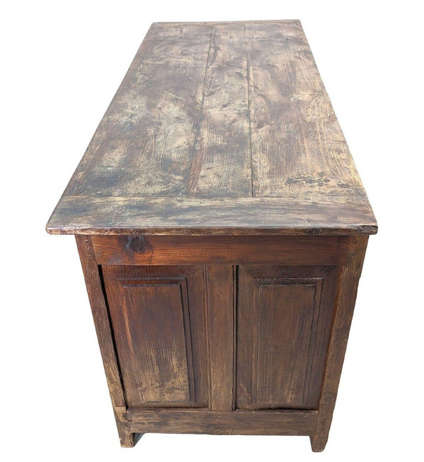 Comò Rustico In Legno Bianco Fine XVIII Secolo, Inizio XIX Secolo