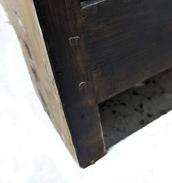 Comò Rustico In Legno Bianco Fine XVIII Secolo, Inizio XIX Secolo