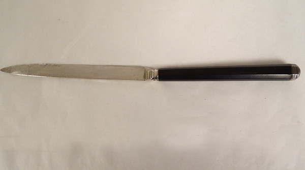 2 Reisemesser aus Silber, Stahl und Ebenholz, Cutler Baker, 18. Galuchat-Koffer
