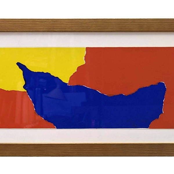 Lithograph Framed By H Pons Viallat, Wife Of Claude Viallat Dimension 31x120 Cm.