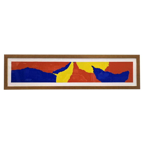 Lithograph Framed By H Pons Viallat, Wife Of Claude Viallat Dimension 31x120 Cm.