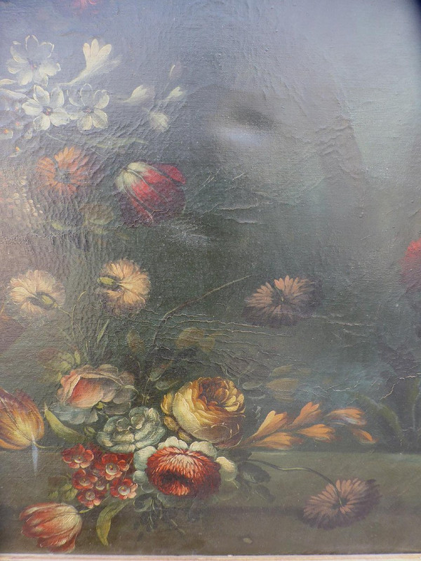 Tableau XIXème siècle Bouquet De Fleurs