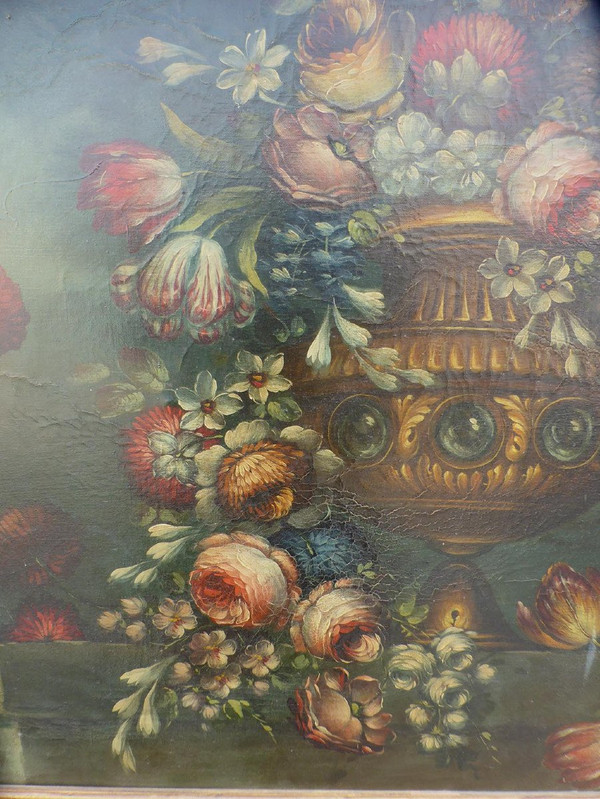 Tableau XIXème siècle Bouquet De Fleurs