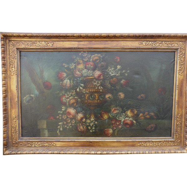 Tableau XIXème siècle Bouquet De Fleurs