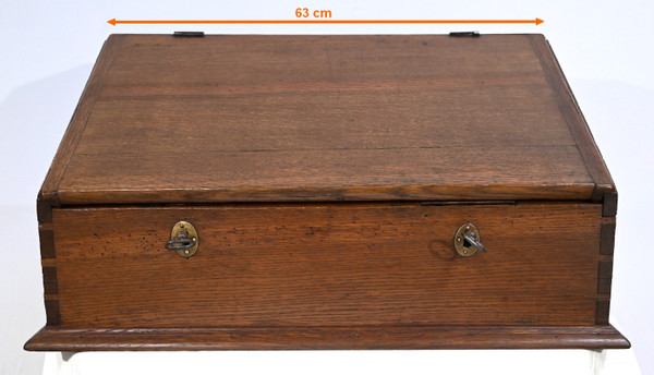 Raro baule cambiavalute in quercia - metà del XIX secolo