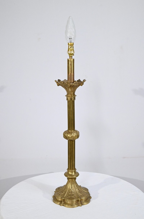 Importante Torcia in Bronzo Dorato - Fine XIX Secolo