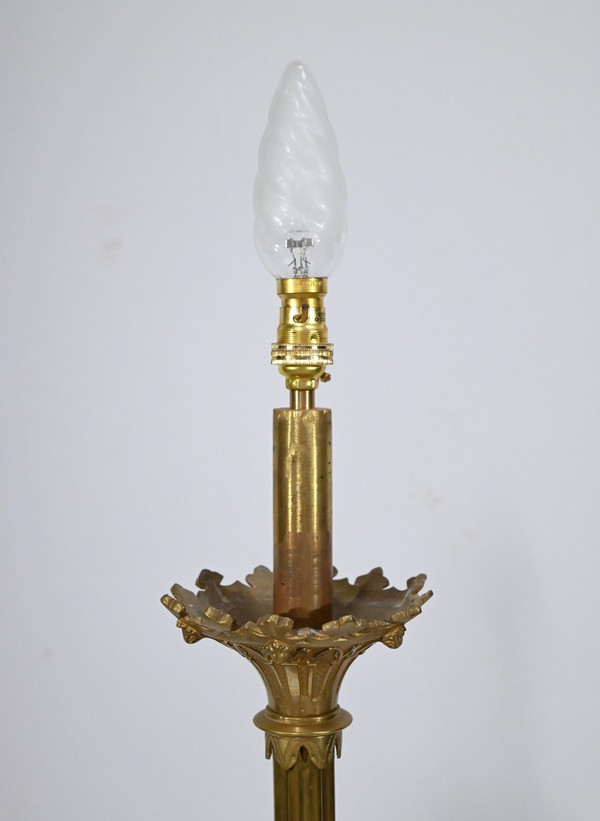 Importante Torcia in Bronzo Dorato - Fine XIX Secolo
