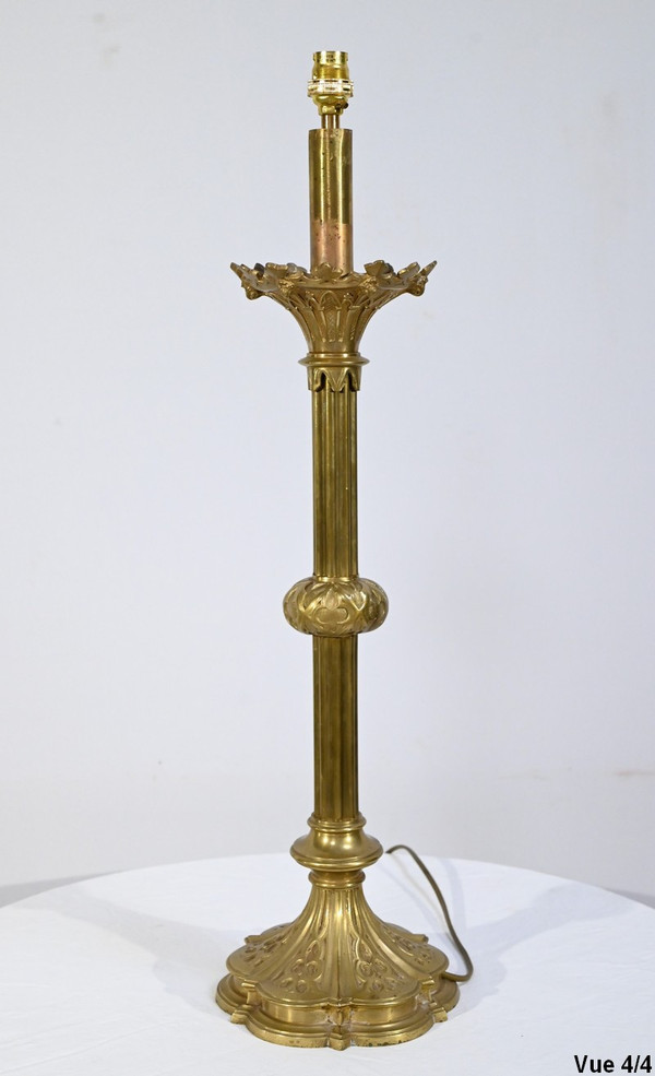 Importante Torcia in Bronzo Dorato - Fine XIX Secolo