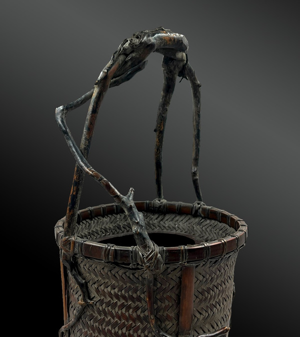 BASKET for IKEBANA called Hanakago Shichiku - Japan - Late Meiji era (1868-1912)
